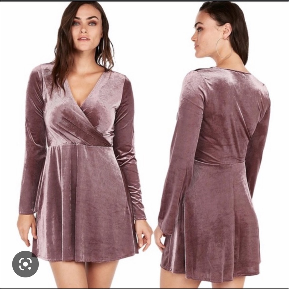 Express Mauve Velvet Wrap Dress. Size small. Worn once